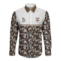Fiji Bati Long Sleeve Button Shirt Masi-inspired Tapa Pattern