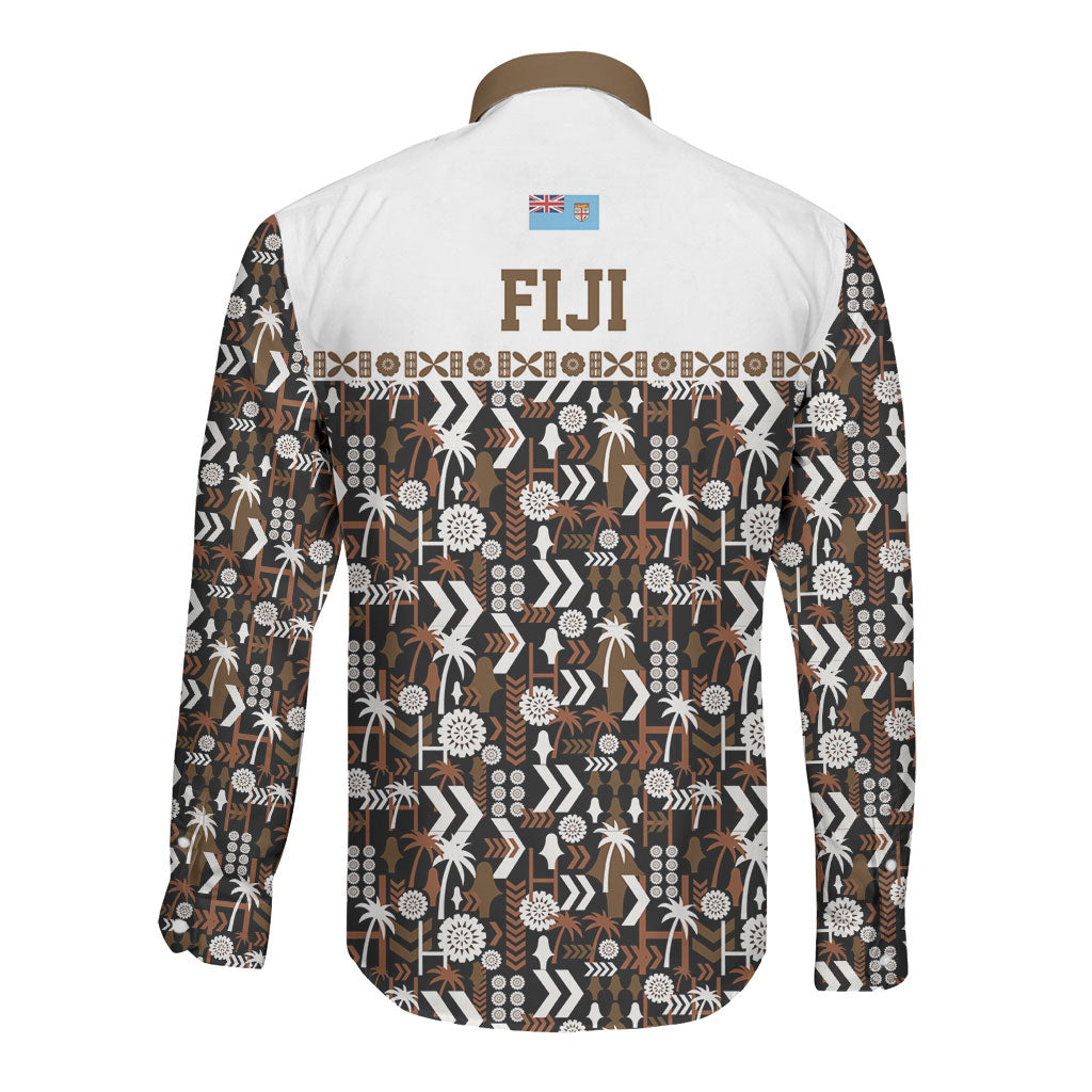 Fiji Bati Long Sleeve Button Shirt Masi-inspired Tapa Pattern