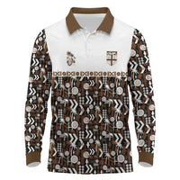 Fiji Bati Long Sleeve Polo Shirt Masi-inspired Tapa Pattern