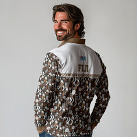 Fiji Bati Long Sleeve Polo Shirt Masi-inspired Tapa Pattern