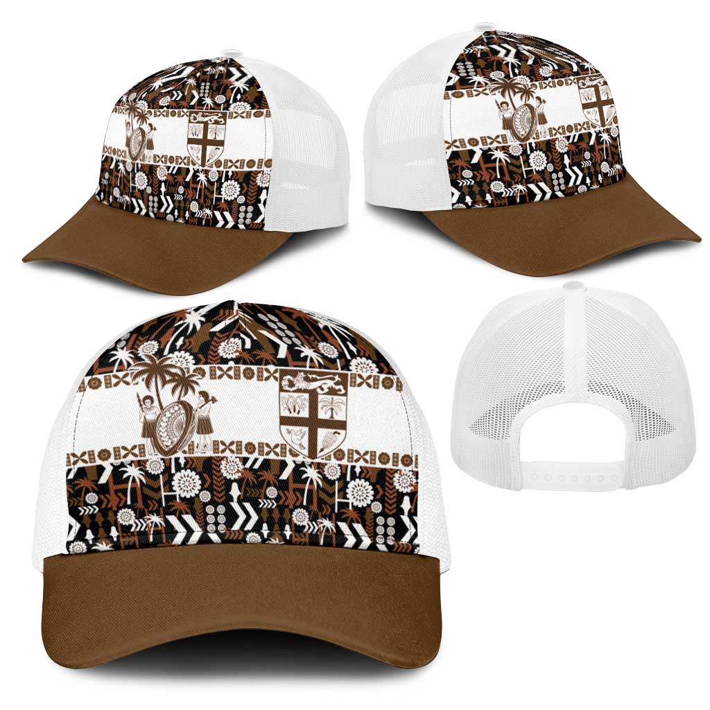 Fiji Bati Mesh Trucker Cap Masi-inspired Tapa Pattern