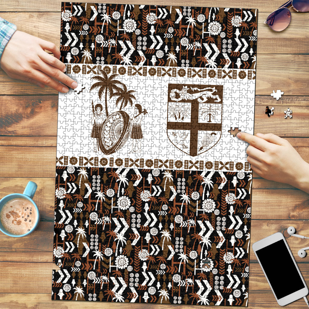 Fiji Bati Puzzle Masi-inspired Tapa Pattern LT9 Brown - Polynesian Pride