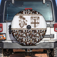 Fiji Bati Spare Tire Cover Masi-inspired Tapa Pattern LT9 Brown - Polynesian Pride