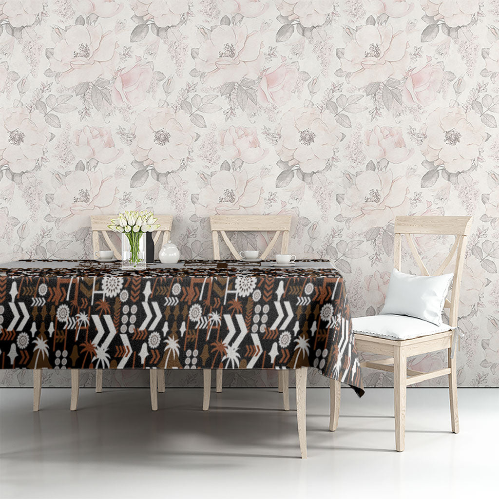 Fiji Bati Tablecloth Masi-inspired Tapa Pattern
