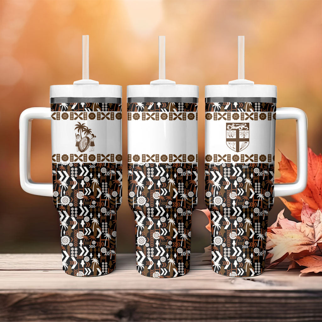 Fiji Bati Tumbler With Handle Masi-inspired Tapa Pattern LT9 - Polynesian Pride