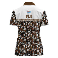 Fiji Bati Women Polo Shirt Masi-inspired Tapa Pattern LT9 - Polynesian Pride