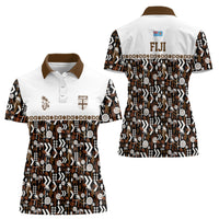 Fiji Bati Women Polo Shirt Masi-inspired Tapa Pattern LT9 - Polynesian Pride