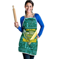 Cook Islands Island Floral Apron Teal Traditional Kuki's Geometric Pattern LT9 - Polynesian Pride
