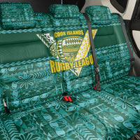 Cook Islands Island Floral Back Car Seat Cover Teal Traditional Kuki's Geometric Pattern LT9 - Polynesian Pride