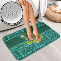 Cook Islands Island Floral Bathroom Set Teal Traditional Kuki's Geometric Pattern