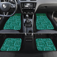 Cook Islands Island Floral Car Mats Teal Traditional Kuki's Geometric Pattern LT9 Set 4pcs Teal - Polynesian Pride
