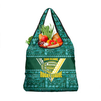 Cook Islands Island Floral Grocery Bag Teal Traditional Kuki's Geometric Pattern LT9 1-pack One Size Teal - Polynesian Pride