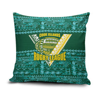 Cook Islands Island Floral Pillow Cover Teal Traditional Kuki's Geometric Pattern LT9 Teal - Polynesian Pride