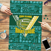 Cook Islands Island Floral Puzzle Teal Traditional Kuki's Geometric Pattern