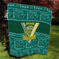 Cook Islands Island Floral Quilt Teal Traditional Kuki's Geometric Pattern LT9 - Polynesian Pride