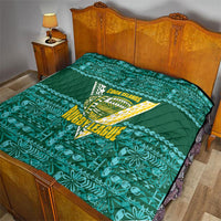 Cook Islands Island Floral Quilt Teal Traditional Kuki's Geometric Pattern LT9 - Polynesian Pride