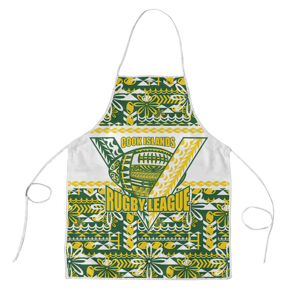 Cook Islands Island Floral Apron Green Traditional Kuki's Geometric Pattern