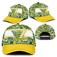 Cook Islands Island Floral Classic Cap Green Traditional Kuki's Geometric Pattern LT9 - Polynesian Pride