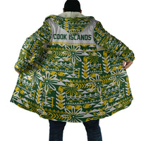 Cook Islands Island Floral Cloak Green Traditional Kuki's Geometric Pattern LT9 - Polynesian Pride