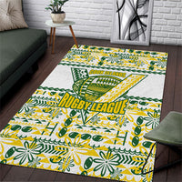 Cook Islands Island Floral Area Rug White Traditional Kuki's Geometric Pattern LT9 White - Polynesian Pride
