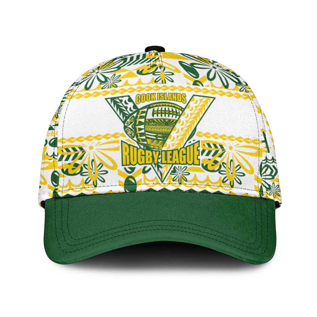 Cook Islands Island Floral Classic Cap White Traditional Kuki's Geometric Pattern
