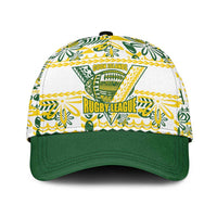 Cook Islands Island Floral Classic Cap White Traditional Kuki's Geometric Pattern