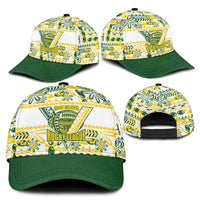 Cook Islands Island Floral Classic Cap White Traditional Kuki's Geometric Pattern