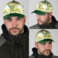 Cook Islands Island Floral Classic Cap White Traditional Kuki's Geometric Pattern