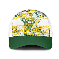 Cook Islands Island Floral Mesh Trucker Cap White Traditional Kuki's Geometric Pattern