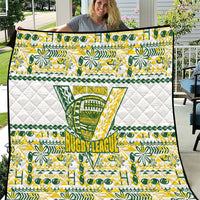 Cook Islands Island Floral Quilt White Traditional Kuki's Geometric Pattern