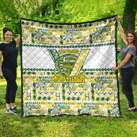 Cook Islands Island Floral Quilt White Traditional Kuki's Geometric Pattern