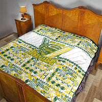 Cook Islands Island Floral Quilt White Traditional Kuki's Geometric Pattern