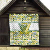 Cook Islands Island Floral Quilt White Traditional Kuki's Geometric Pattern