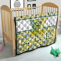 Cook Islands Island Floral Quilt White Traditional Kuki's Geometric Pattern