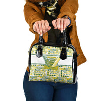Cook Islands Island Floral Shoulder Handbag White Traditional Kuki's Geometric Pattern LT9 One Size White - Polynesian Pride