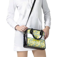 Cook Islands Island Floral Shoulder Handbag White Traditional Kuki's Geometric Pattern LT9 - Polynesian Pride
