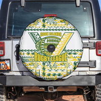 Cook Islands Island Floral Spare Tire Cover White Traditional Kuki's Geometric Pattern LT9 White - Polynesian Pride