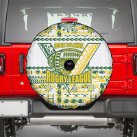 Cook Islands Island Floral Spare Tire Cover White Traditional Kuki's Geometric Pattern LT9 - Polynesian Pride