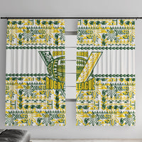 Cook Islands Island Floral Window Curtain White Traditional Kuki's Geometric Pattern