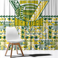 Cook Islands Island Floral Window Curtain White Traditional Kuki's Geometric Pattern