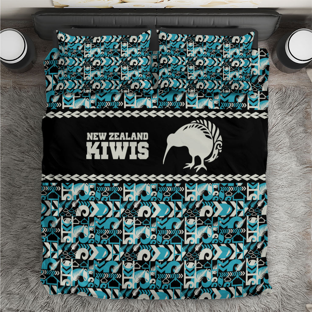 Aotearoa New Zealand Kiwis Tima Riki Motu Bedding Set LT9 Black - Polynesian Pride