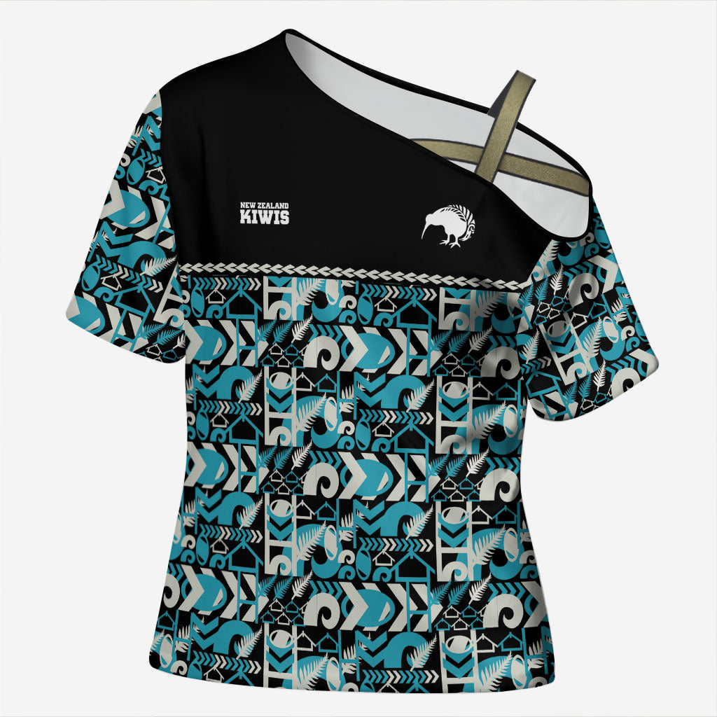Aotearoa New Zealand Kiwis Tima Riki Motu Cross Shoulder Shirt