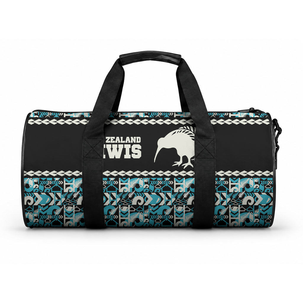 Aotearoa New Zealand Kiwis Tima Riki Motu Duffle Bag LT9 One size Black - Polynesian Pride