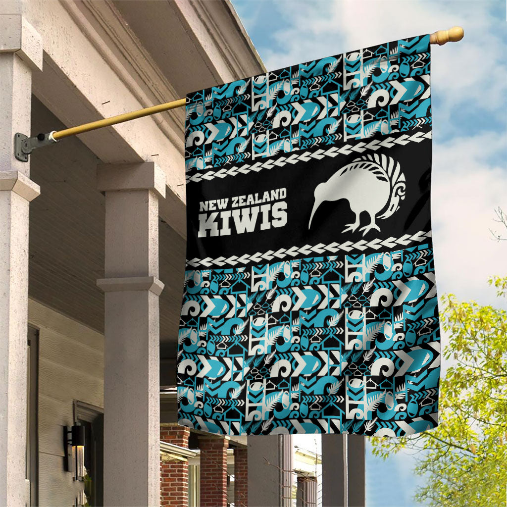 Aotearoa New Zealand Kiwis Tima Riki Motu Garden Flag LT9 House Flag Black - Polynesian Pride