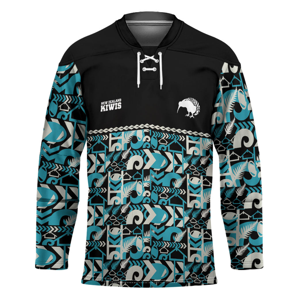 Aotearoa New Zealand Kiwis Tima Riki Motu Hockey Jersey LT9 Unisex Black - Polynesian Pride