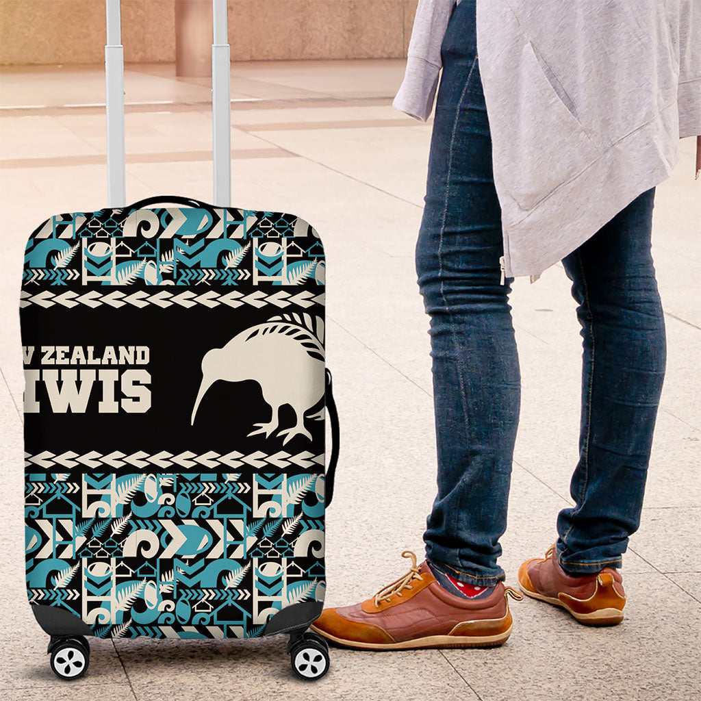 Aotearoa New Zealand Kiwis Tima Riki Motu Luggage Cover LT9 Black - Polynesian Pride