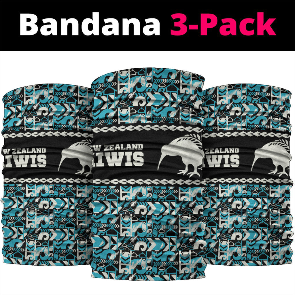 Aotearoa New Zealand Kiwis Tima Riki Motu Neck Gaiter LT9 package One Size: 25*50cm Black - Polynesian Pride