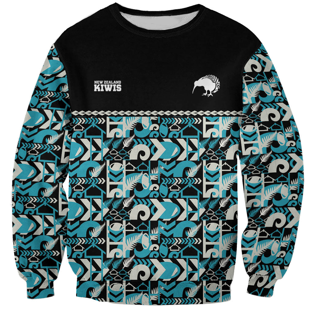 Aotearoa New Zealand Kiwis Tima Riki Motu Sweatshirt LT9 Unisex Black - Polynesian Pride