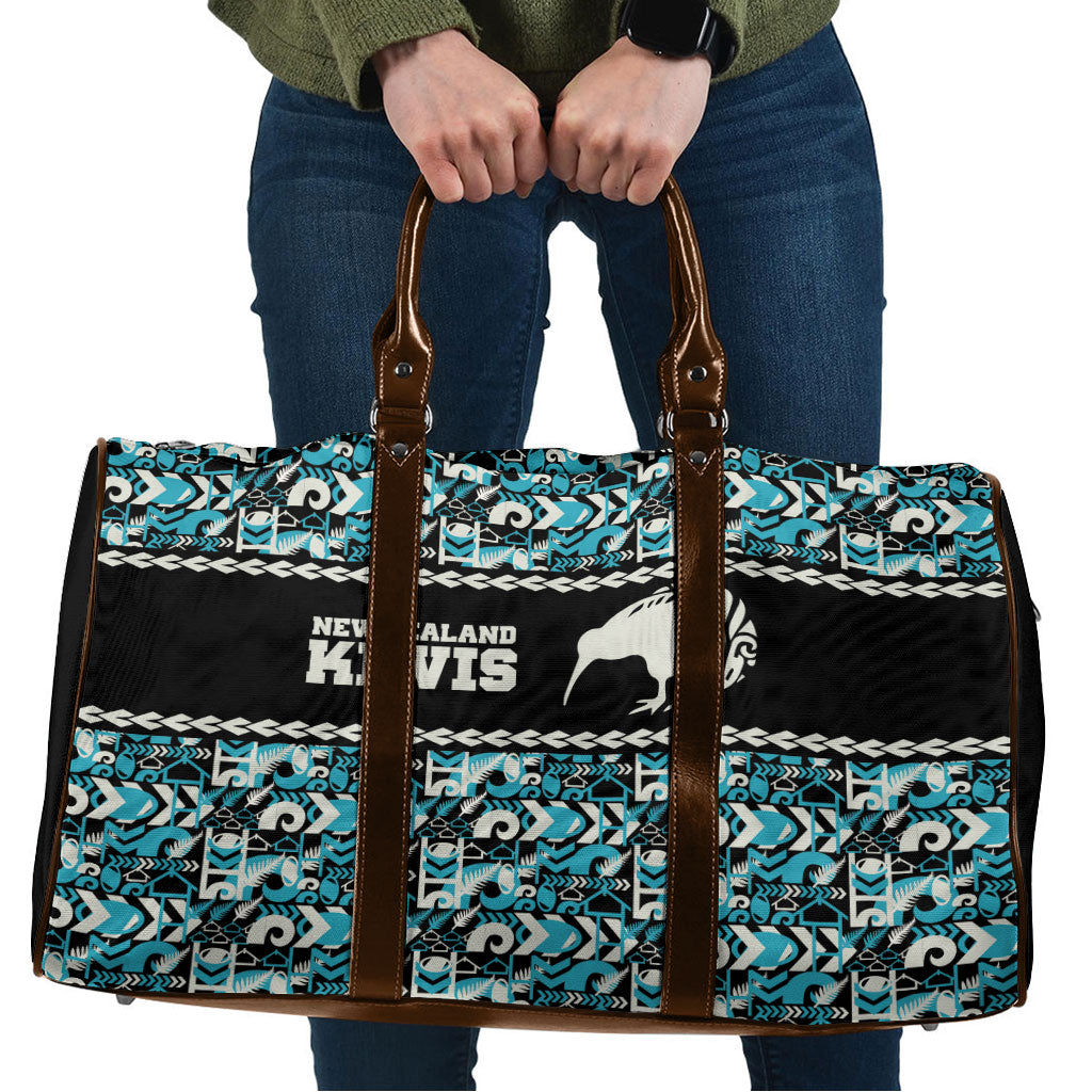 Aotearoa New Zealand Kiwis Tima Riki Motu Travel Bag LT9 Black - Polynesian Pride