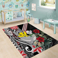 Hawaii Monk Seal Santa Area Rug Hibiscus Kakau Pattern Mele Kalikimaka LT9 - Polynesian Pride